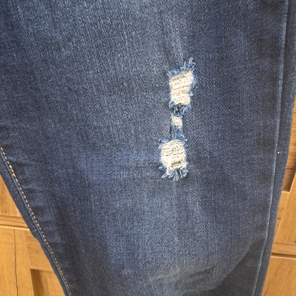 Flying Monkey Sz 27 Distressed Skinny Jeans Raw Hem Pockets Dark Wash Mid Rise - Picture 9 of 13